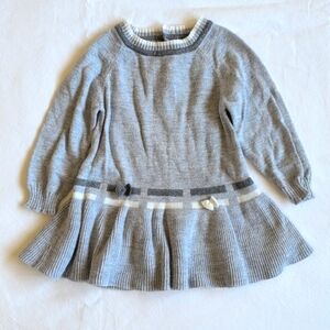 losan spain drop waist gray cotton blend sweater dress 9 months baby girl
